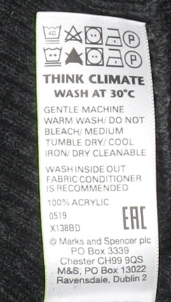 Marks & Spencer Womens Grey Roll Neck Acrylic Jumper Size 6
