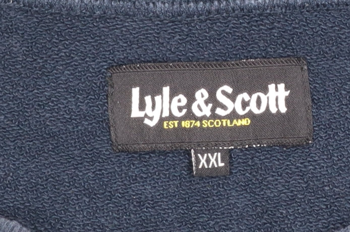 Lyle & Scott Men’s Blue 2XL Pullover Sweatshirt Crew Neck Cotton
