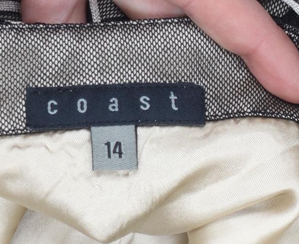Coast Women’s Beige Check Strapless Camisole Top Size 14