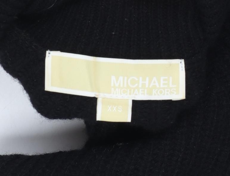 Michael Kors Women's Black Roll Neck Wool Blend Jumper XXS