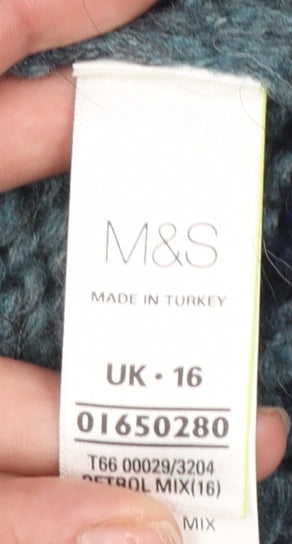 Marks and Spencer Women’s Blue Mohair Knit Jumper Size 16
