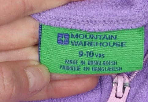 Mountain Warehouse Girls Purple Fleece 1/4 Zip Hoodie 9-10 Years