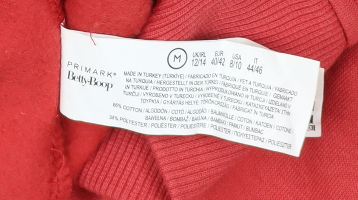 Primark Betty Boop Red Women's M Crew Neck Pullover Jumper