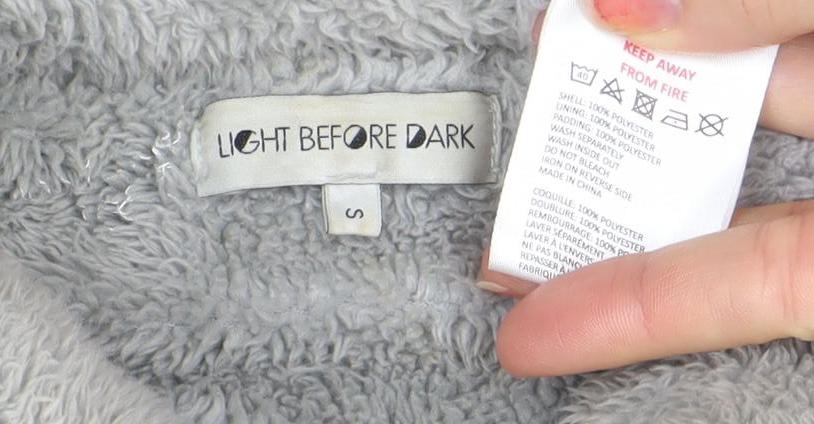 Light Before Dark Women’s Grey Faux Fur Puffer Jacket Size S