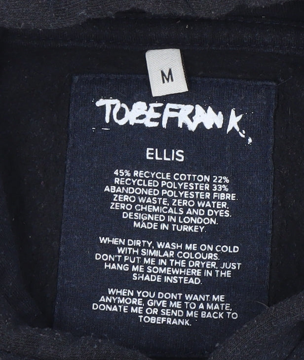 TOBEFRANK Men's Navy Blue Medium Pullover Hoodie With Graphic Logo