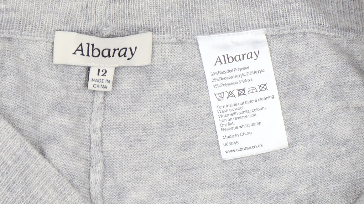 Albaray Womens Grey Knit Jogger Trousers Size 12 Soft Casual