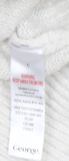 George Women’s Ivory Collared Cardigan L Long Sleeve Knit