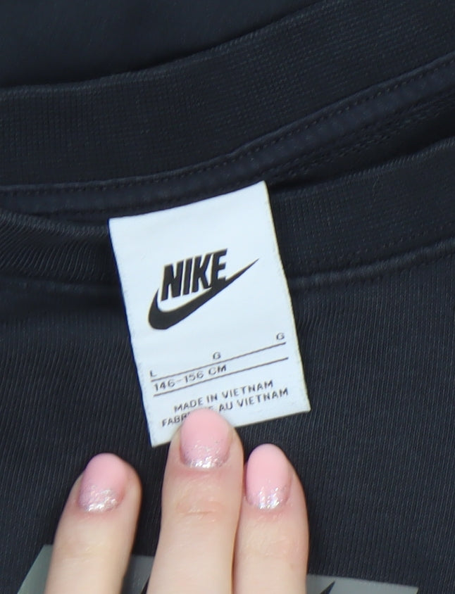 Nike Boys Black Air Logo Pullover Sweatshirt Size 146cm