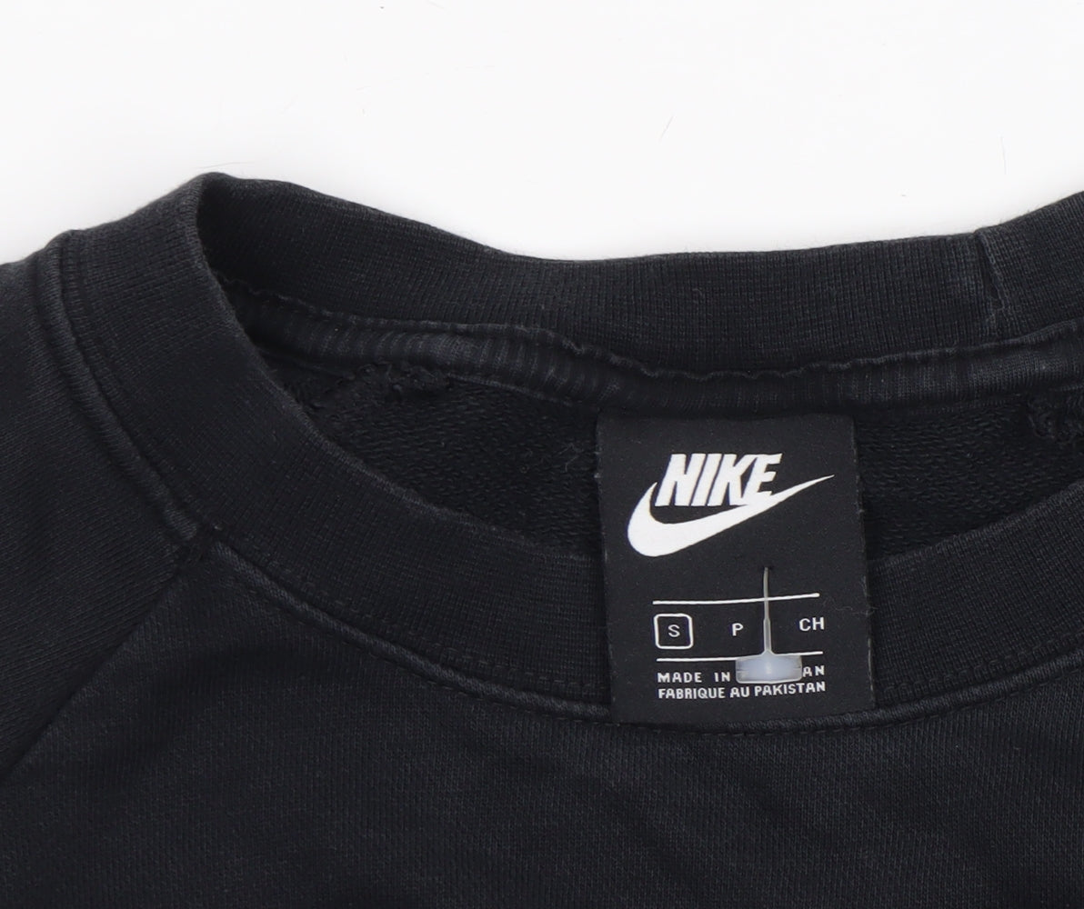 Nike Women's Black Small Pullover Sweatshirt Crew Neck Cotton Blend