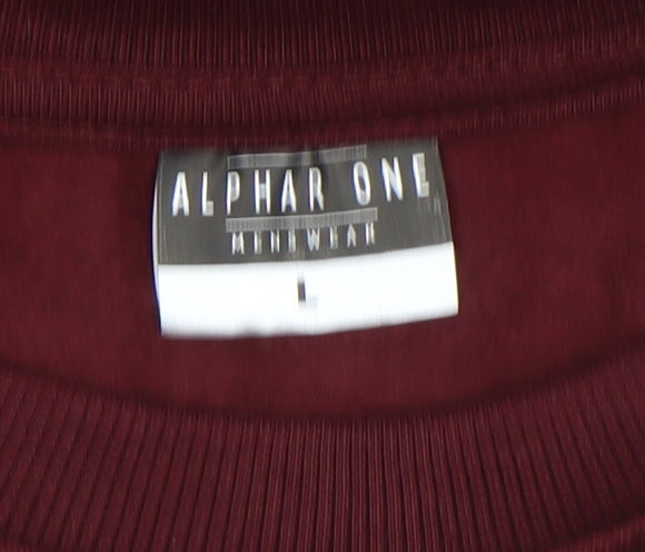 Alphar One Men's Brown Athletic Graphic Sweatshirt L Crew Neck