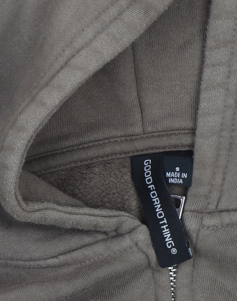 Good For Nothing Women's Brown Cropped Full Zip Hoodie Size S