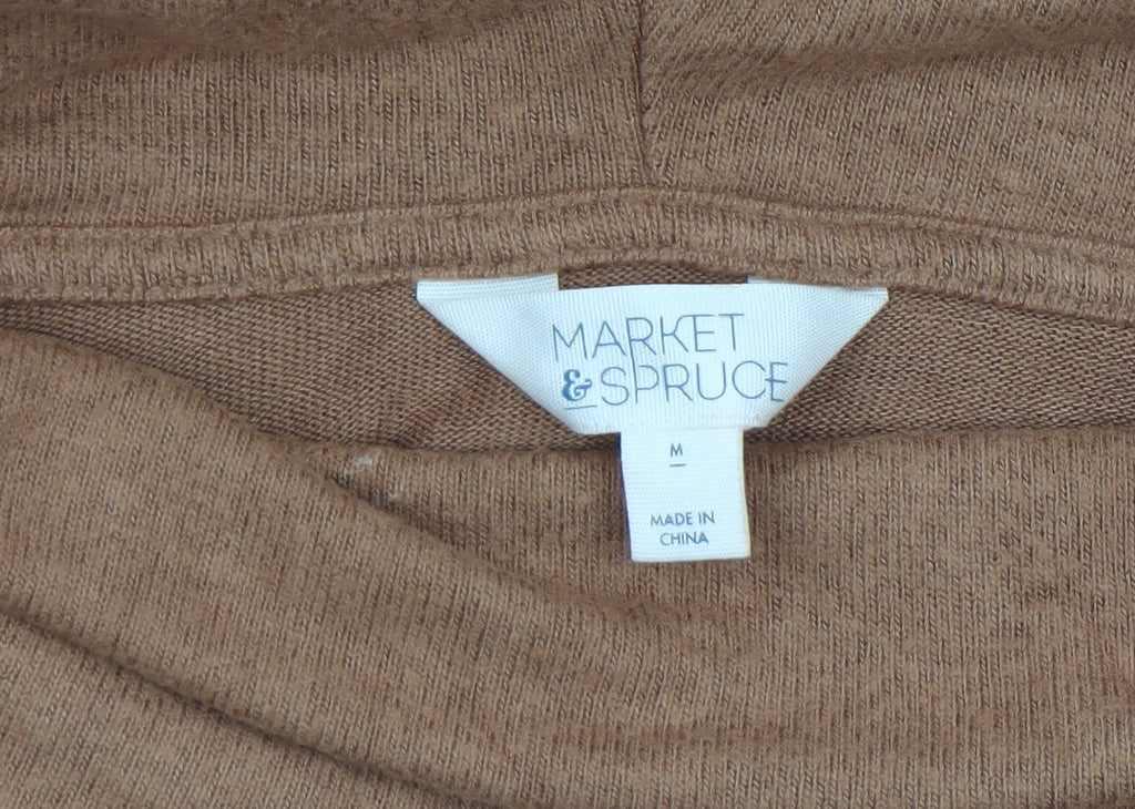 Market & Spruce Women Brown Knit Roll Neck Long Sleeve Shift Dress M