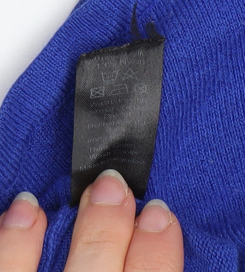 Margo Women Blue Size 12 Button Side Knit Pullover Jumper