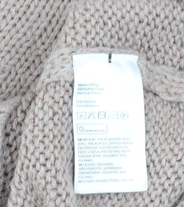 H&M Divided Womens Beige Chunky Knit Pullover Jumper XS