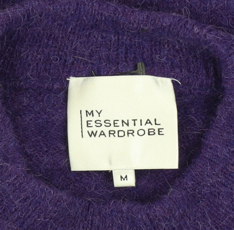 My Essential Wardrobe Women’s Purple Wool Blend Crew Neck Jumper M
