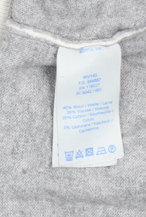 Boden Women's Grey V-Neck Wool Blend Pullover Jumper Size S