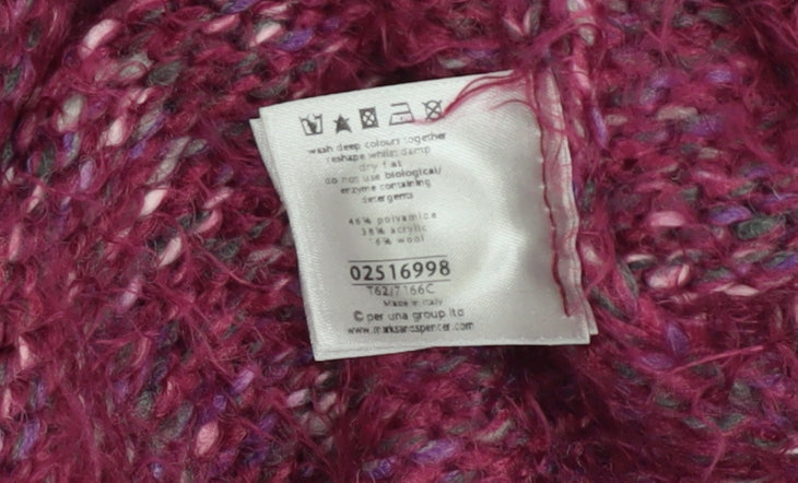Marks & Spencer Per Una Women's Purple L V-Neck Long Sleeve Jumper