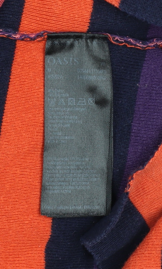 Oasis Women’s Multicoloured Striped Cotton Blend Jumper Size M