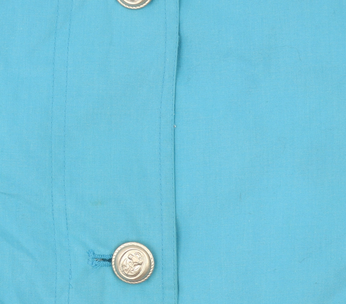 Telemac Women Blue Hooded Mid-Length Jacket Size 12
