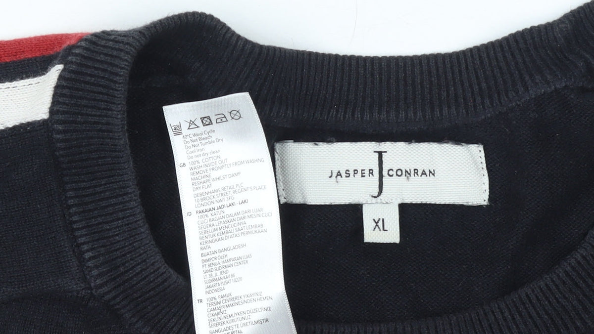 Jasper Conran Men’s Black XL Cotton Crew Neck Jumper