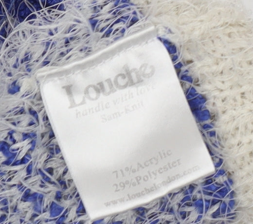 Louche Women’s Blue Crew Neck Chunky Knit Jumper Size 10