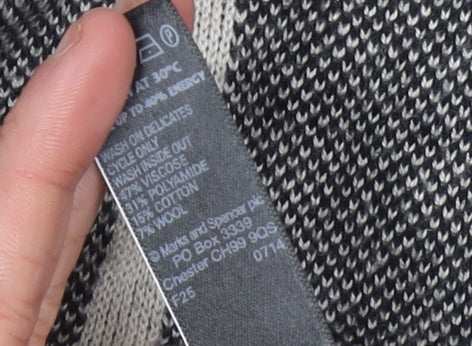 Marks & Spencer Autograph Women’s Grey Check Knit Jumper Size 12