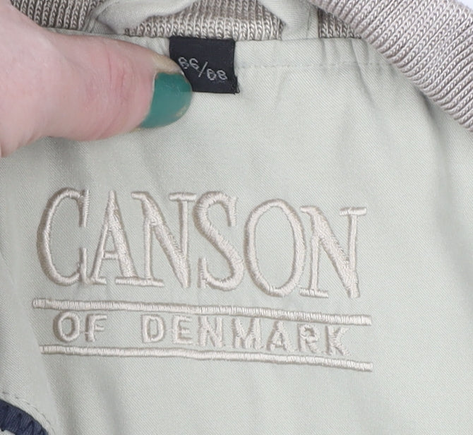 Canson of Denmark Men’s Beige Bomber Jacket Size M Lined Zip-Up