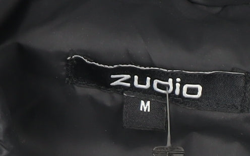 Zudio Women's Black M Puffer Jacket Lightweight Nylon Outerwear