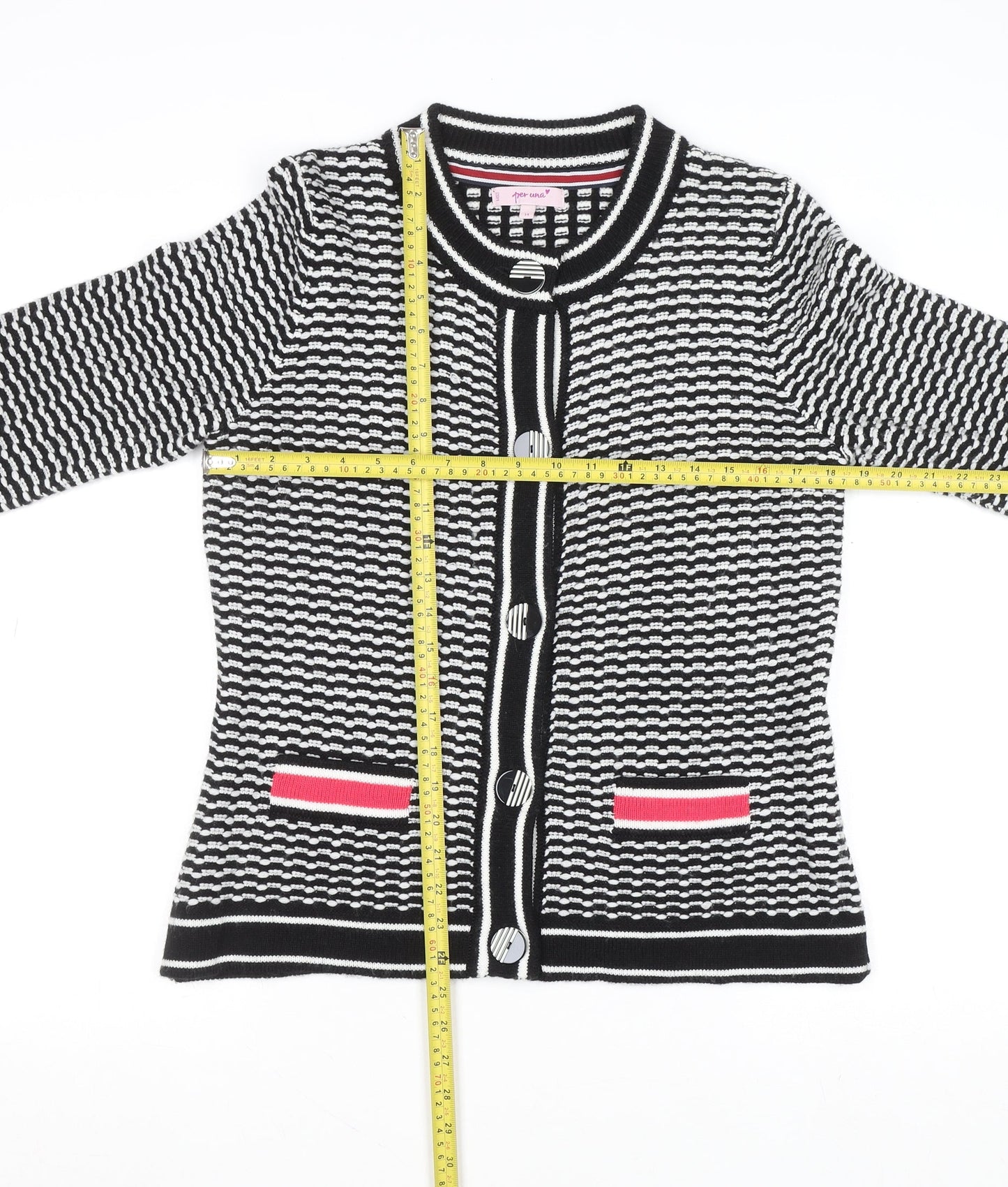 Marks & Spencer Women’s Black White Knit Cardigan Size 14