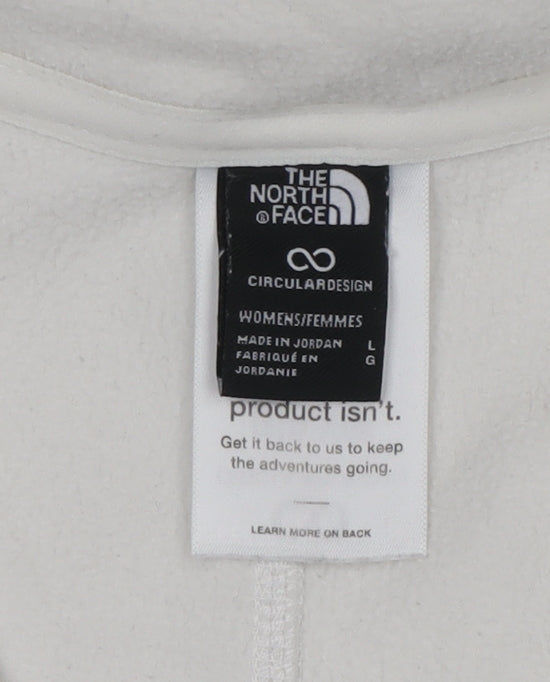 The North Face Womens White Fleece 1/4 Zip Pullover Sweatshirt L