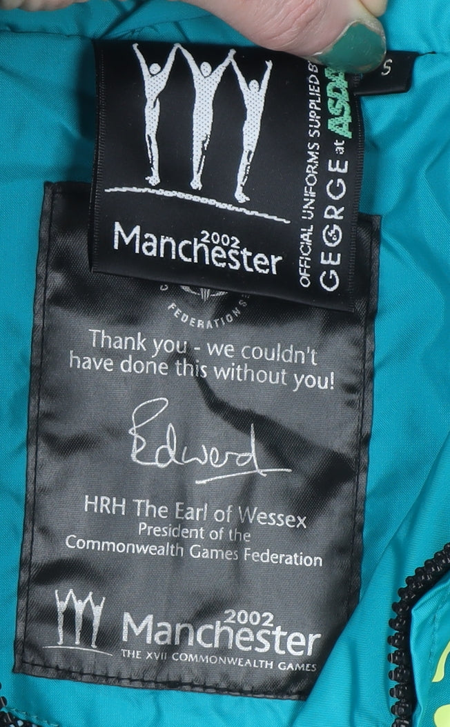 George Men’s Blue Windbreaker Jacket S Manchester 2002 Commonwealth Games