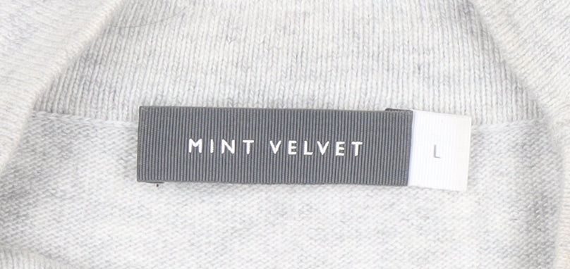 Mint Velvet Unisex Grey L High Neck Zip Detail Knit Jumper
