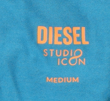 Diesel Men's Blue Studio Icon Slim Fit Logo T-Shirt M