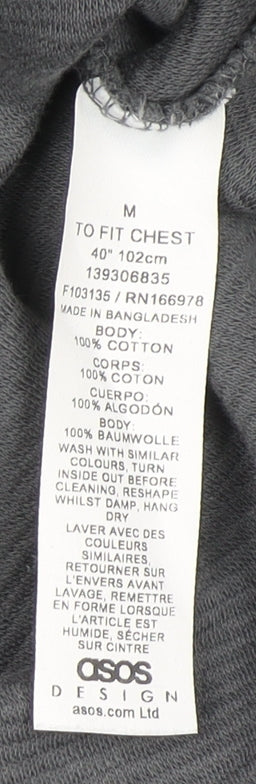 ASOS DESIGN Women’s Grey Collared 1/2 Zip Cotton Jumper Size M