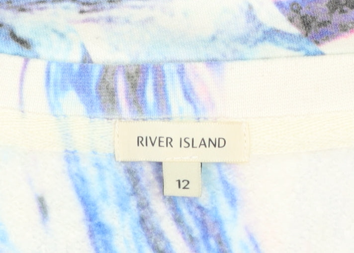 River Island Womens Multicoloured Marble Print Sweatshirt Size 12