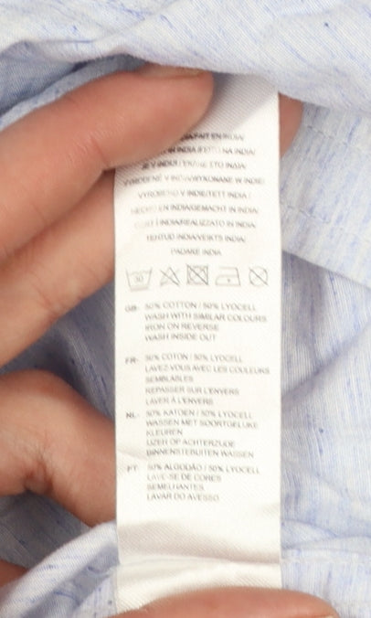 Kangol Men's Blue XL Button-Up Short Sleeve Casual Shirt