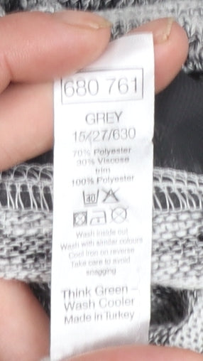 M&Co Women’s Grey Striped Knit Pullover Jumper Size 24