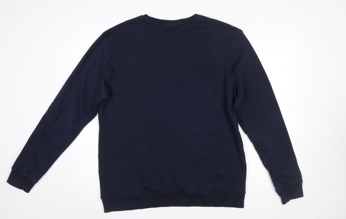 Coca-Cola Men's Blue Christmas Sweatshirt L Pullover Graphic Print