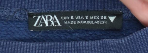 Zara Women Navy Blue NYC 1982 Pullover Sweatshirt Size S