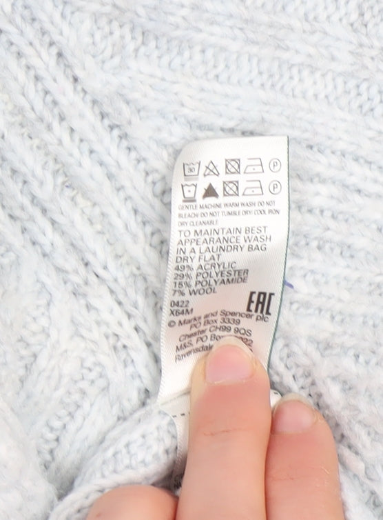 Marks & Spencer Women’s Grey Chunky Knit Open Cardigan Size L