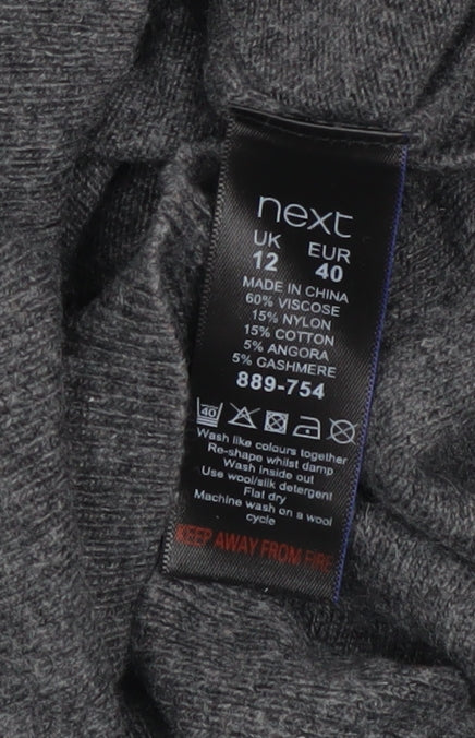 Next Women’s Grey V-Neck Long Sleeve Pullover Jumper Size 12