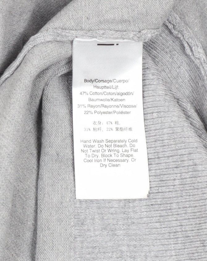 DKNY Womens Grey Collared Open Front Cardigan M