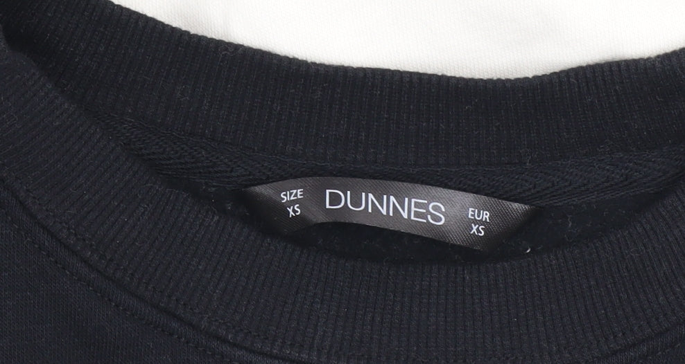 Dunnes Men's Black & White Striped Sweatshirt XS Crew Neck Pullover