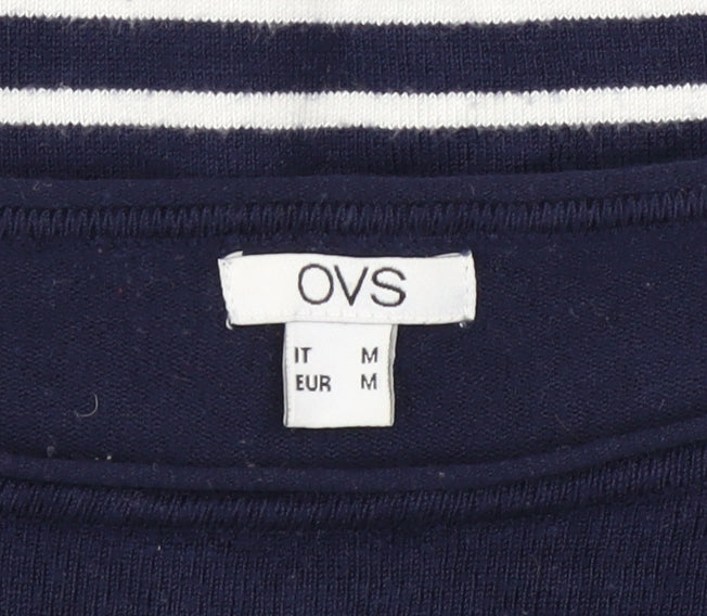 OVS Women Navy Blue Striped Long Sleeve Pullover Jumper Size 12