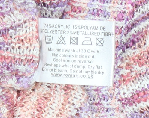Roman Women’s Multicoloured Knit V-Neck Cardigan Size 16