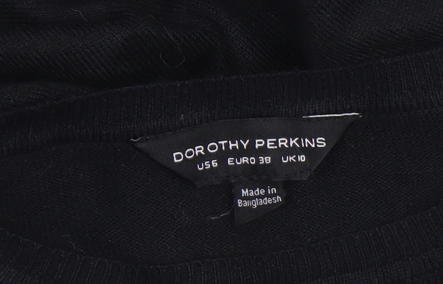Dorothy Perkins Womens Black Christmas Sequin Jumper Size 10