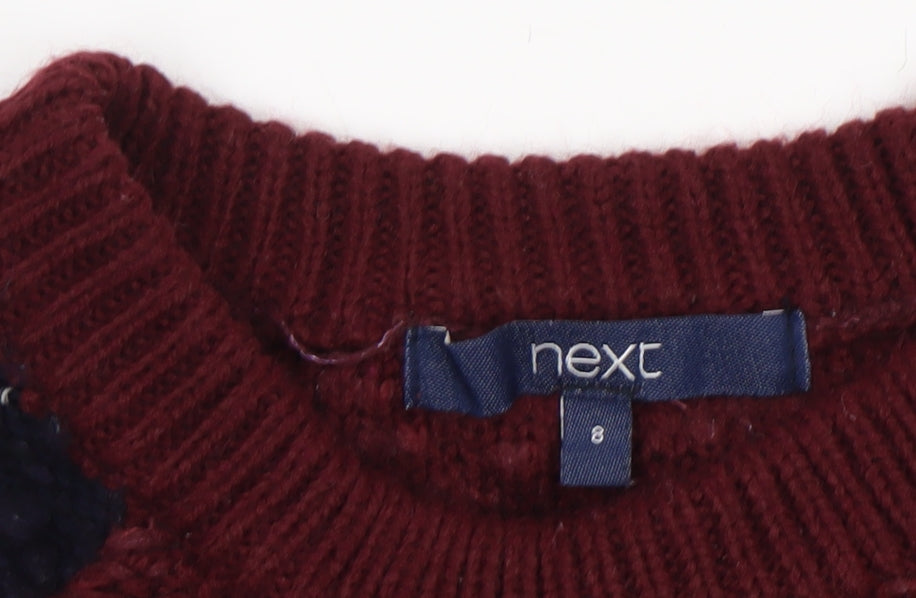 Next Women's Red Crew Neck Chunky-Knit Jumper Size 8