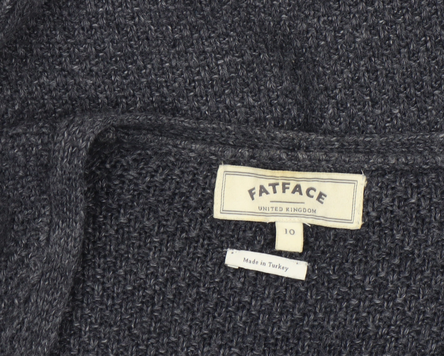 FatFace Women’s Grey Knit 3/4 Sleeve Open Cardigan Size 10