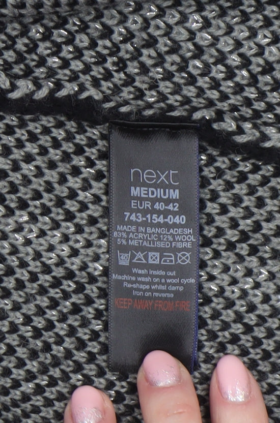 Next Women’s Black Check Knit Open Cardigan Medium
