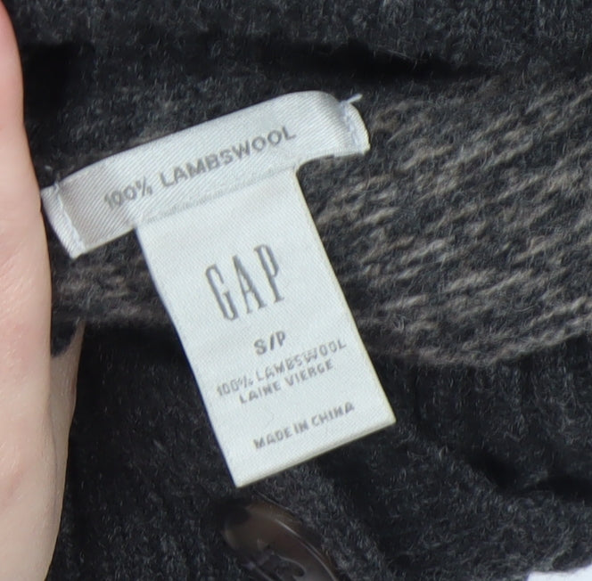GAP Women's Grey Chunky Lambswool Long Cardigan S High Neck